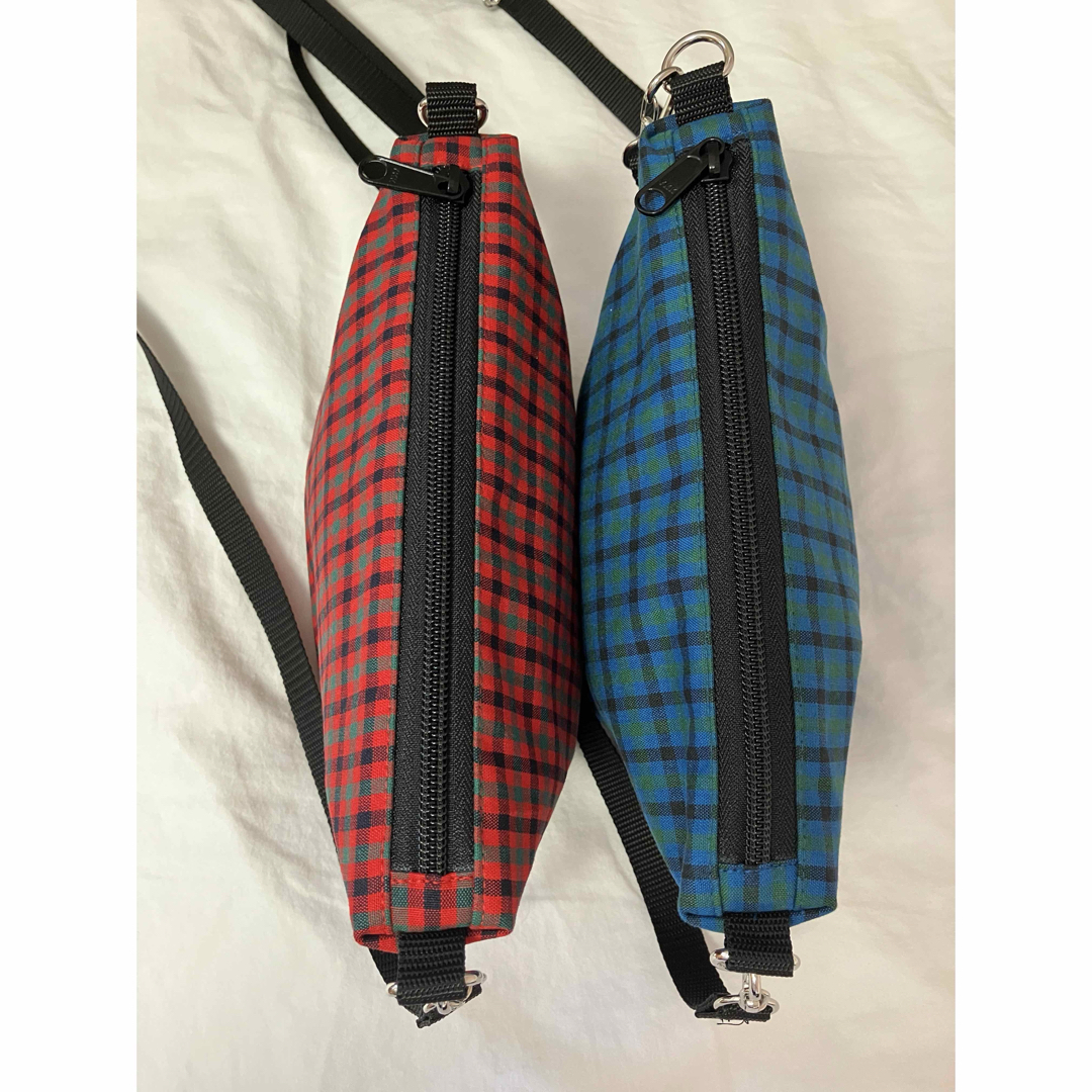 ファミリアチェック 舟形 ポシェット ママバッグ ナイロン 小さめ 公園