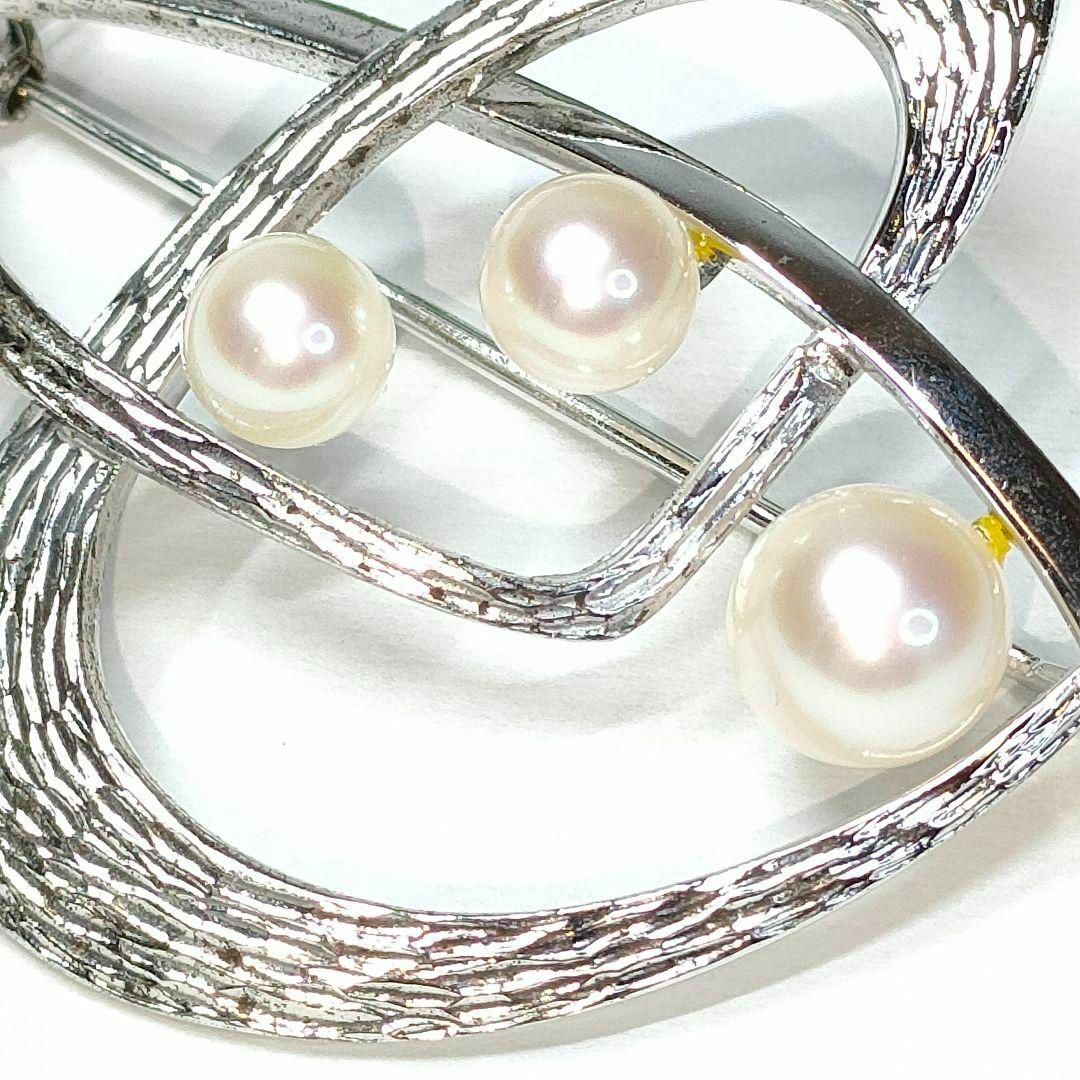 MIKIMOTO - ミキモト パール 真珠 ブローチ 11珠 シルバー M刻印 S刻印