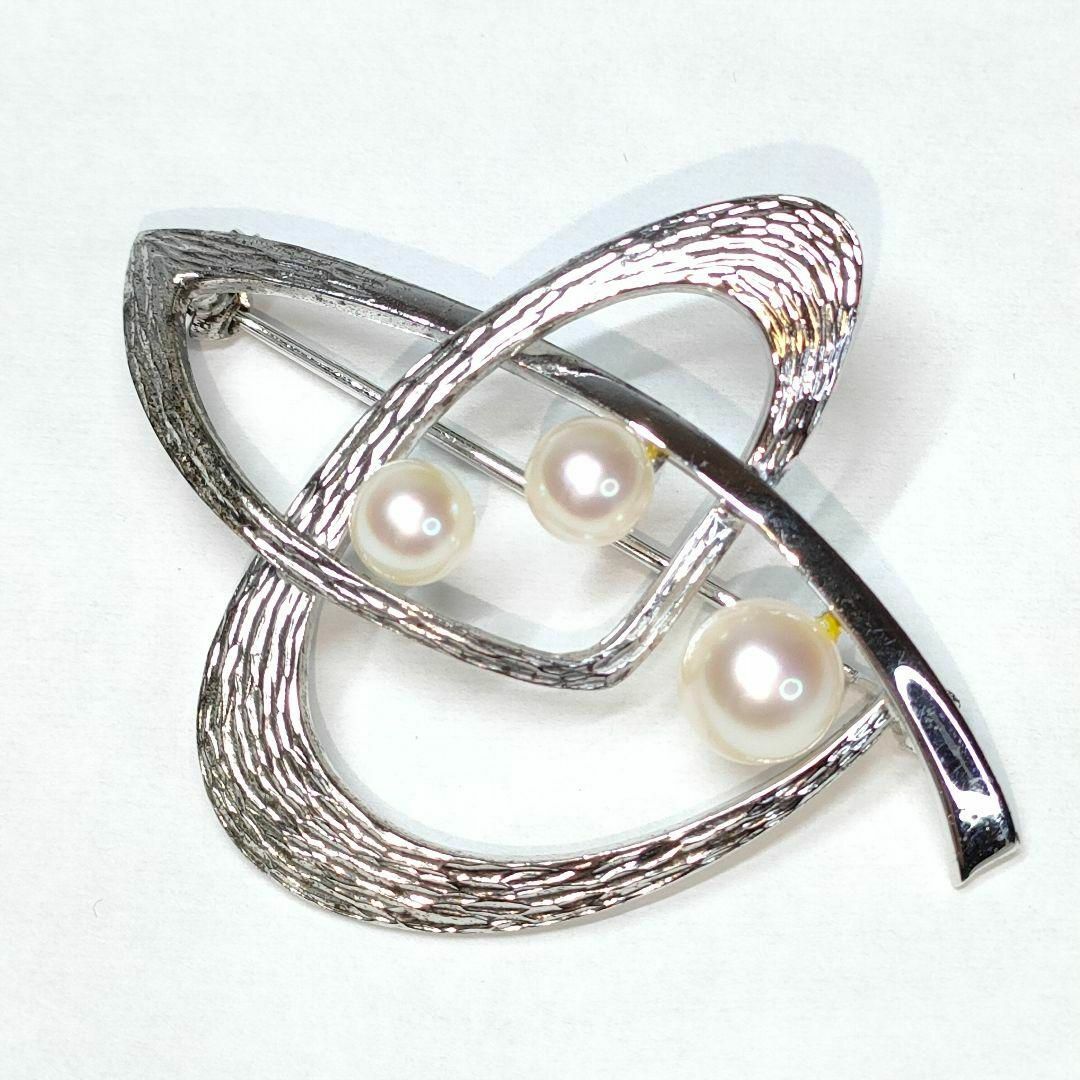 MIKIMOTO - ミキモト パール 真珠 ブローチ 11珠 シルバー M刻印 S刻印