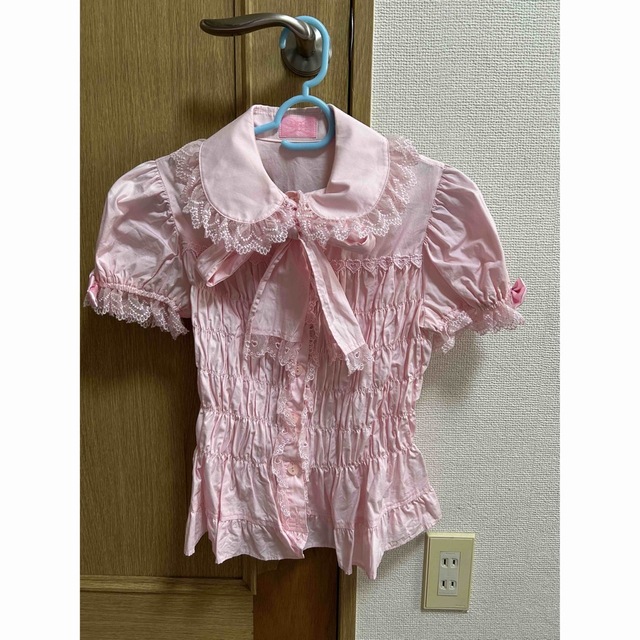 angelic pretty 半袖黒×ピンクブラウス