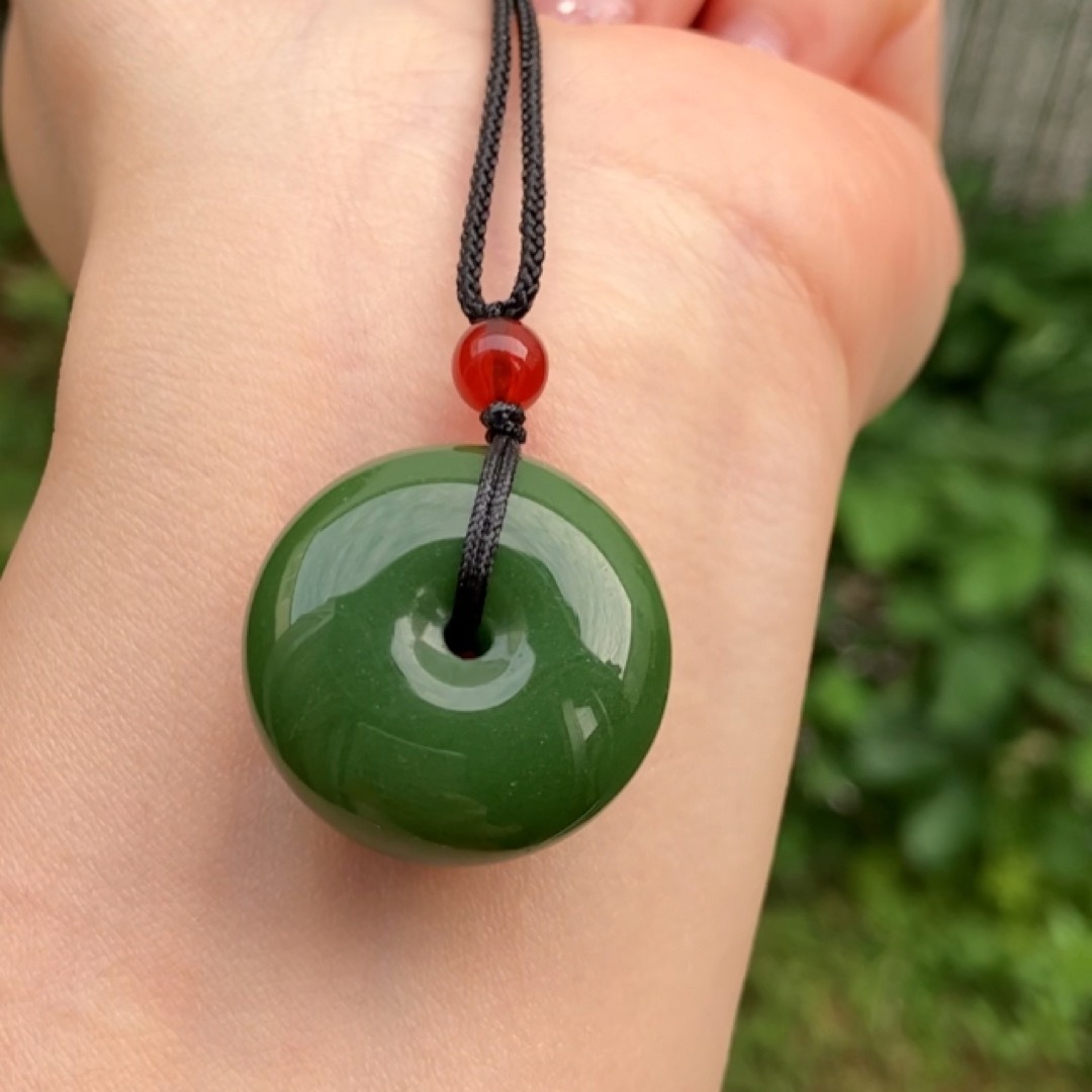 翡翠 天然石 台湾翡翠、碧玉ネックレス 平安玉 高品質 ネックレス