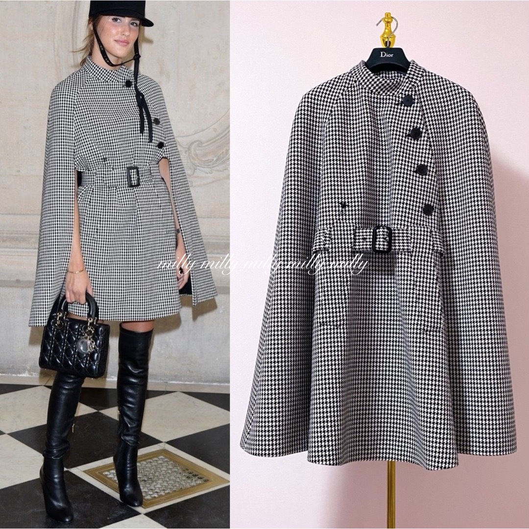 Christian Dior - ご成約済みです【Christian Dior】BEE刺繍千鳥ケープ