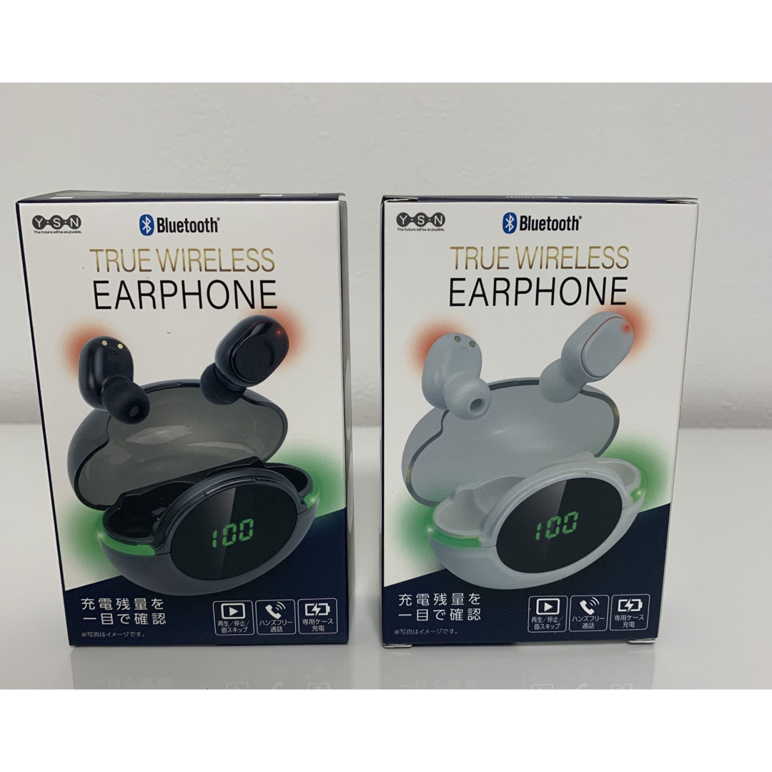 ワイエスエヌ チューンワイヤレスイヤフォン 液晶搭載充電ケース付 2種