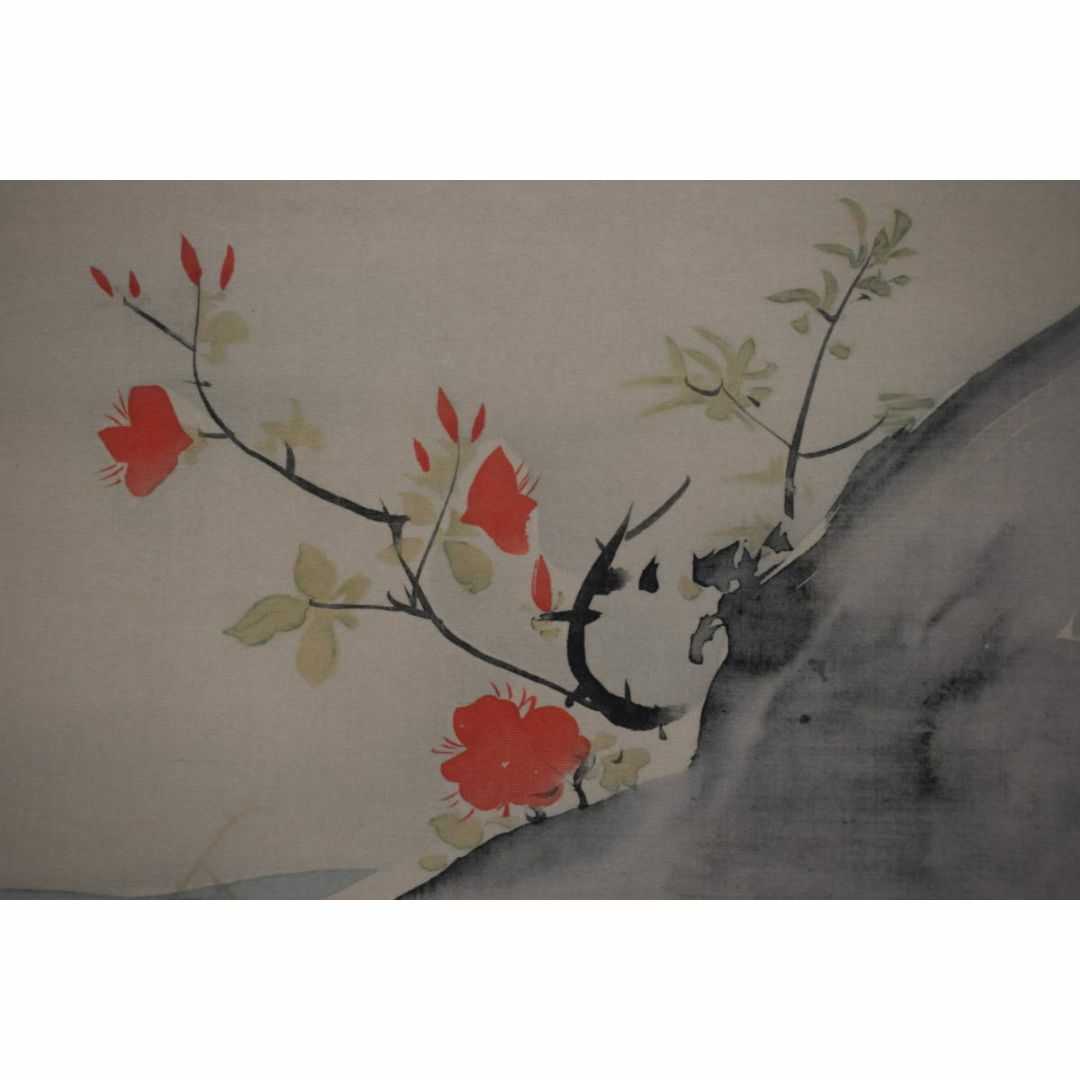 複製】尾形光林/ツツジ図/つつじ図/工芸品/横物/掛軸☆宝船☆W-574JM