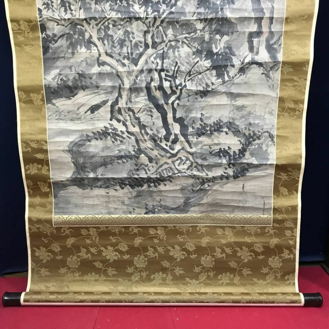 谷文晁/山水人物図/山水図/楼閣山水図/古画/掛軸☆宝船☆AE-132の通販