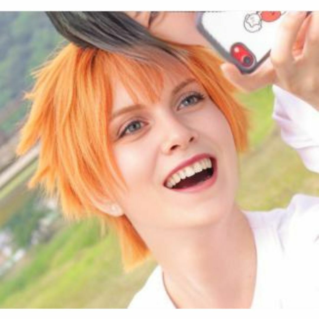 日向翔陽 ウィッグ コスプレ ハイキューかつら オレンジ 58cm国内【残5