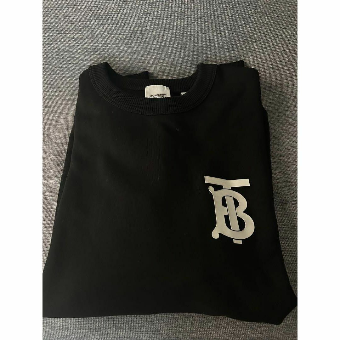 BURBERRY - バーバリー TB コットン スウェットシャツ ブラック L