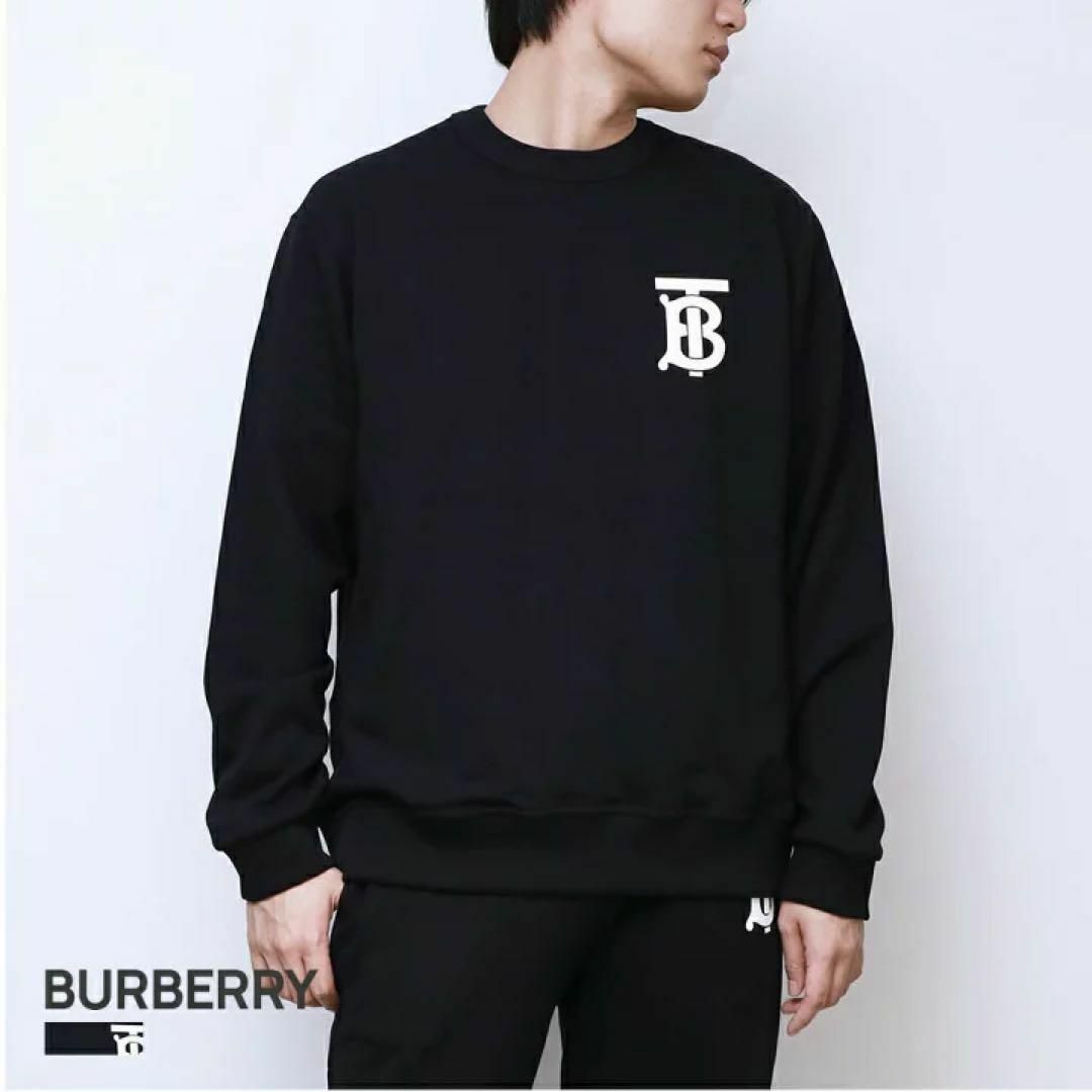 BURBERRY - バーバリー TB コットン スウェットシャツ ブラック L