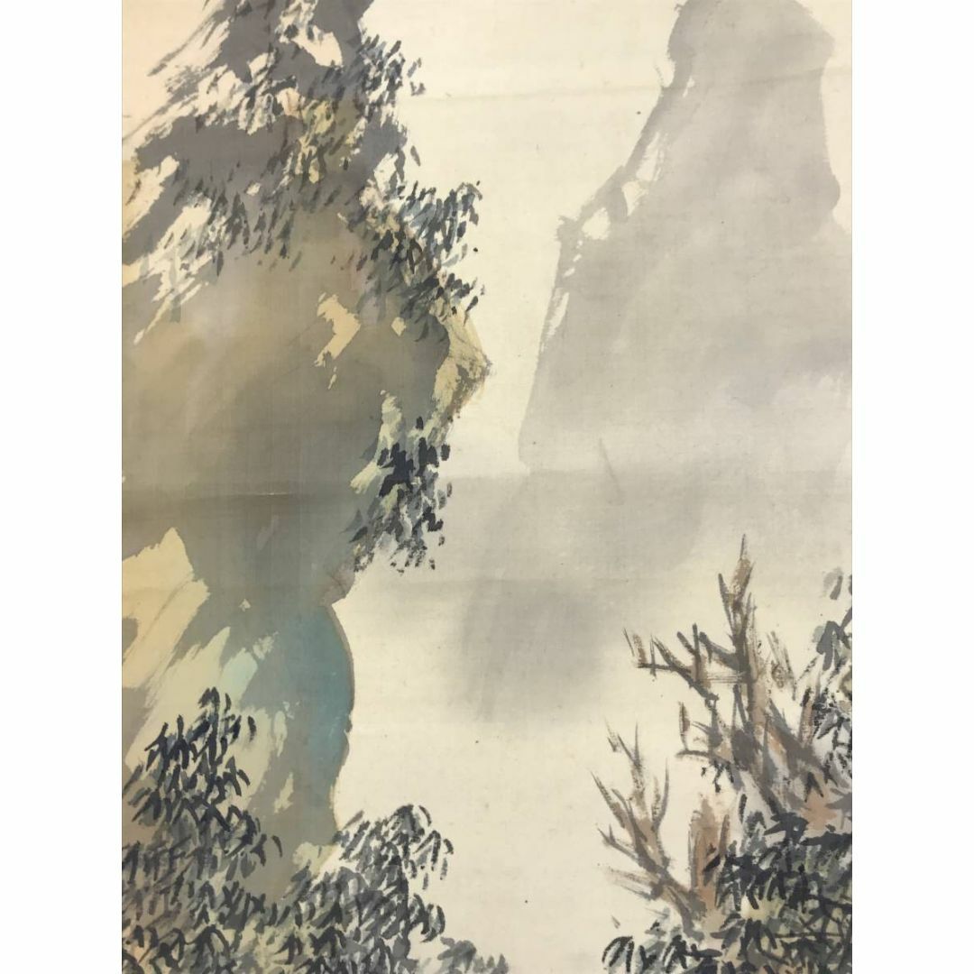 真作/竹村秋峰/山水人物画賛/山水図/掛軸☆宝船☆AE-116の通販 by 掛軸