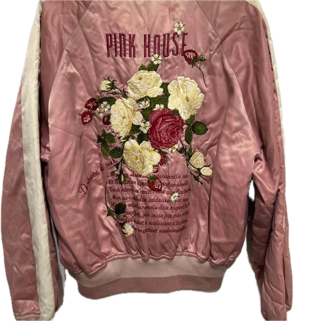 PINK HOUSE - H3 PINK HOUSE スタジャン 薔薇 苺 刺繍 ピンクハウスの
