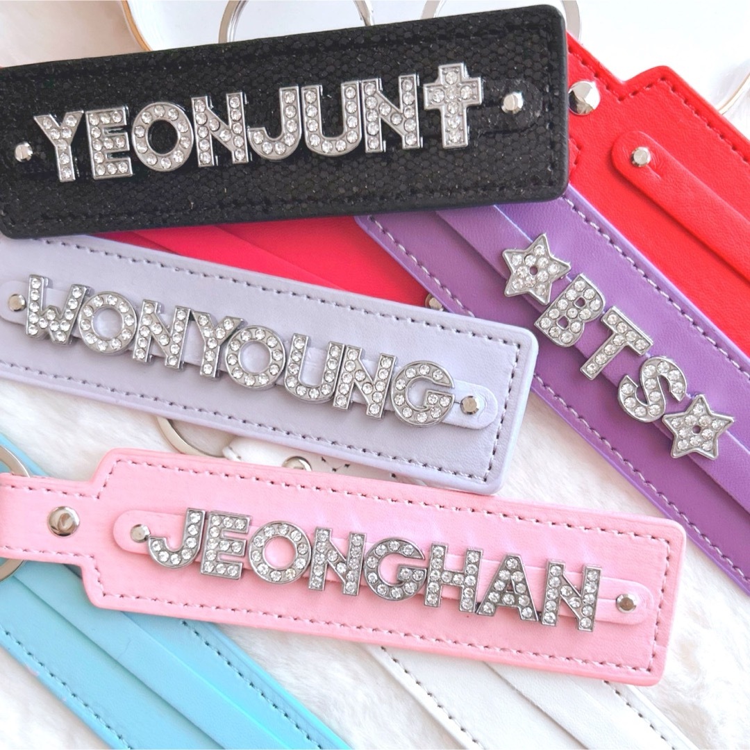 アルファベット ネームタグ レザーキーホルダー 韓国 お名前