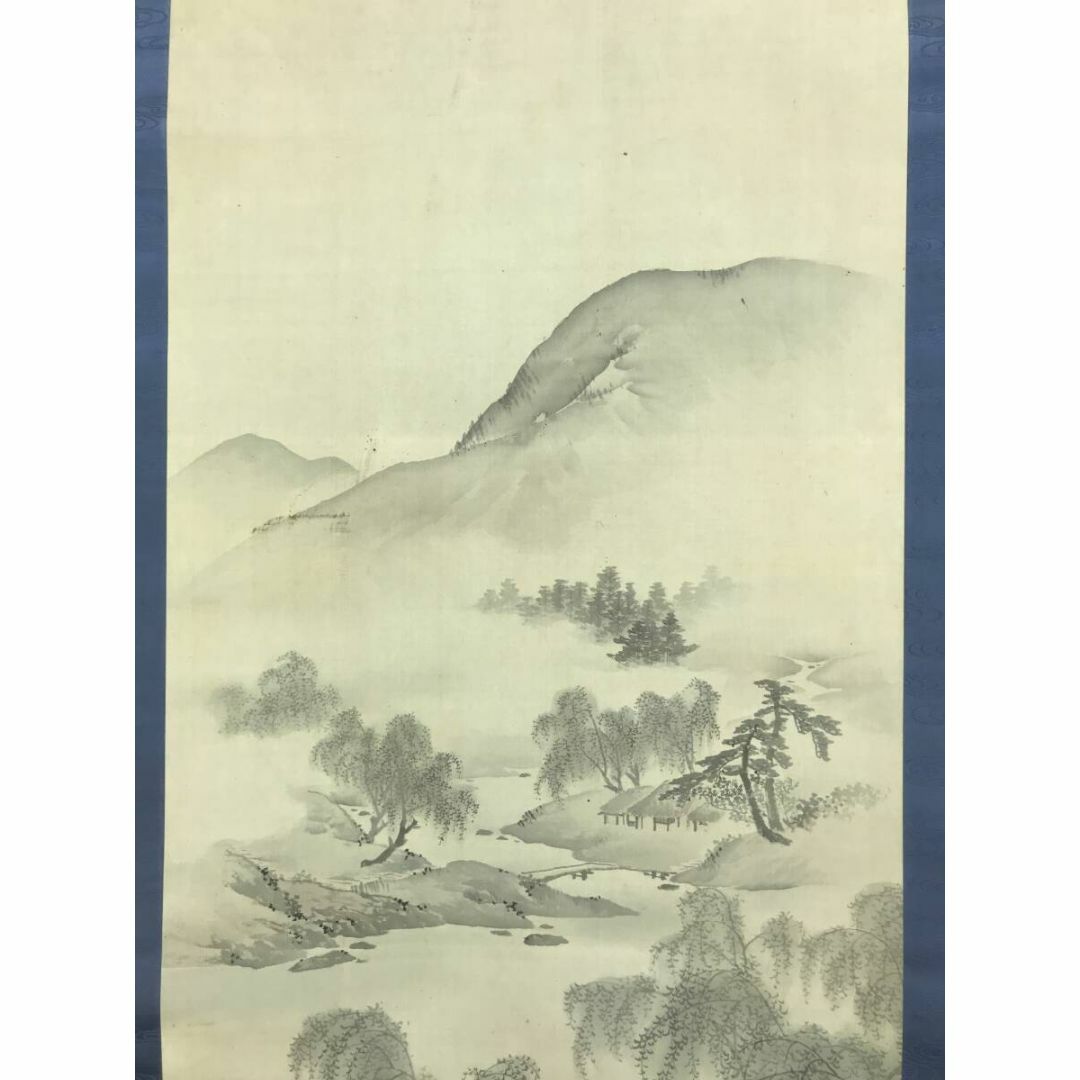 真作/國井應陽/国井応陽/柳塘山水図/掛軸☆宝船☆AE-492の通販 by 掛軸