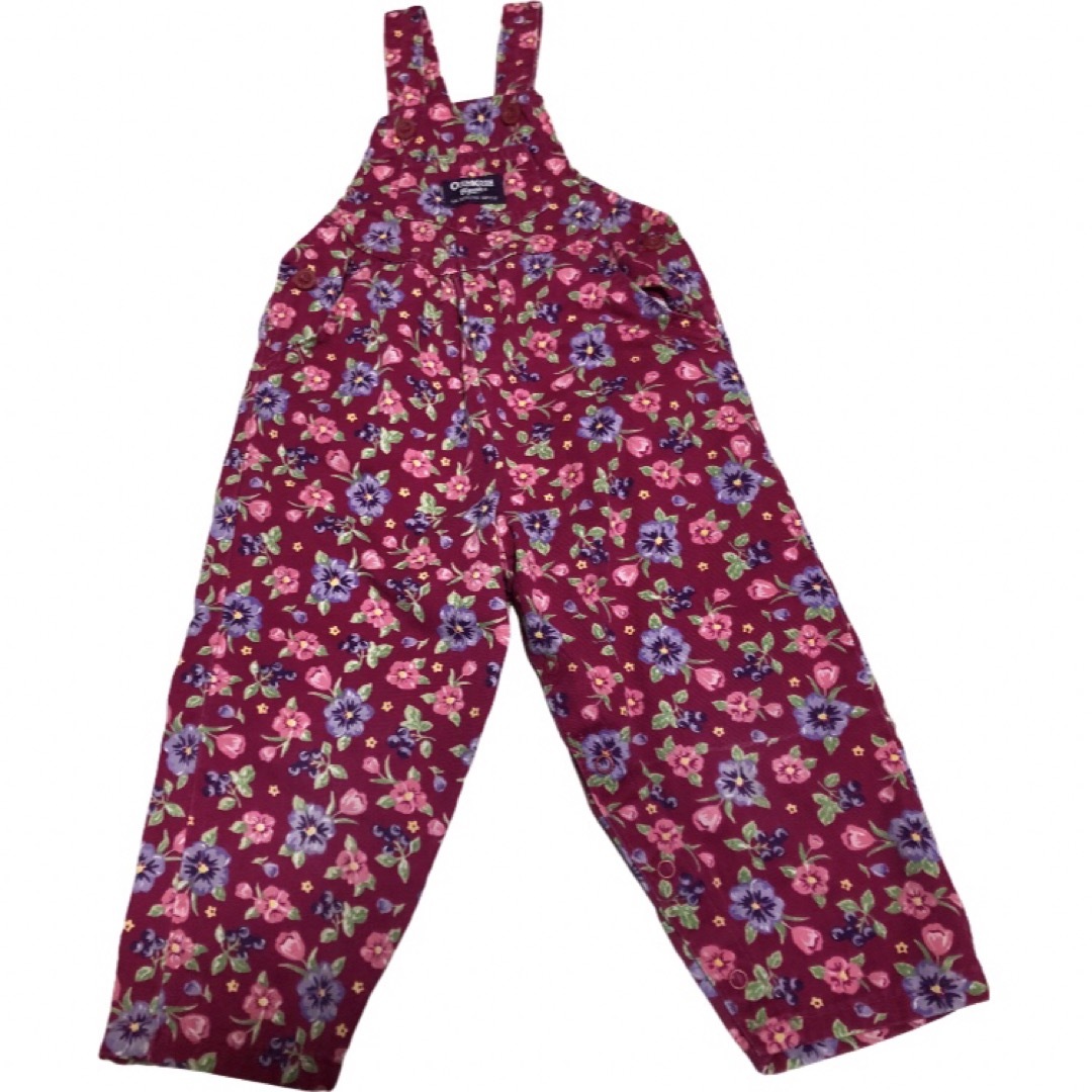 ビンテージ オシュコシュ oshkosh 花柄 希少 オーバーオール