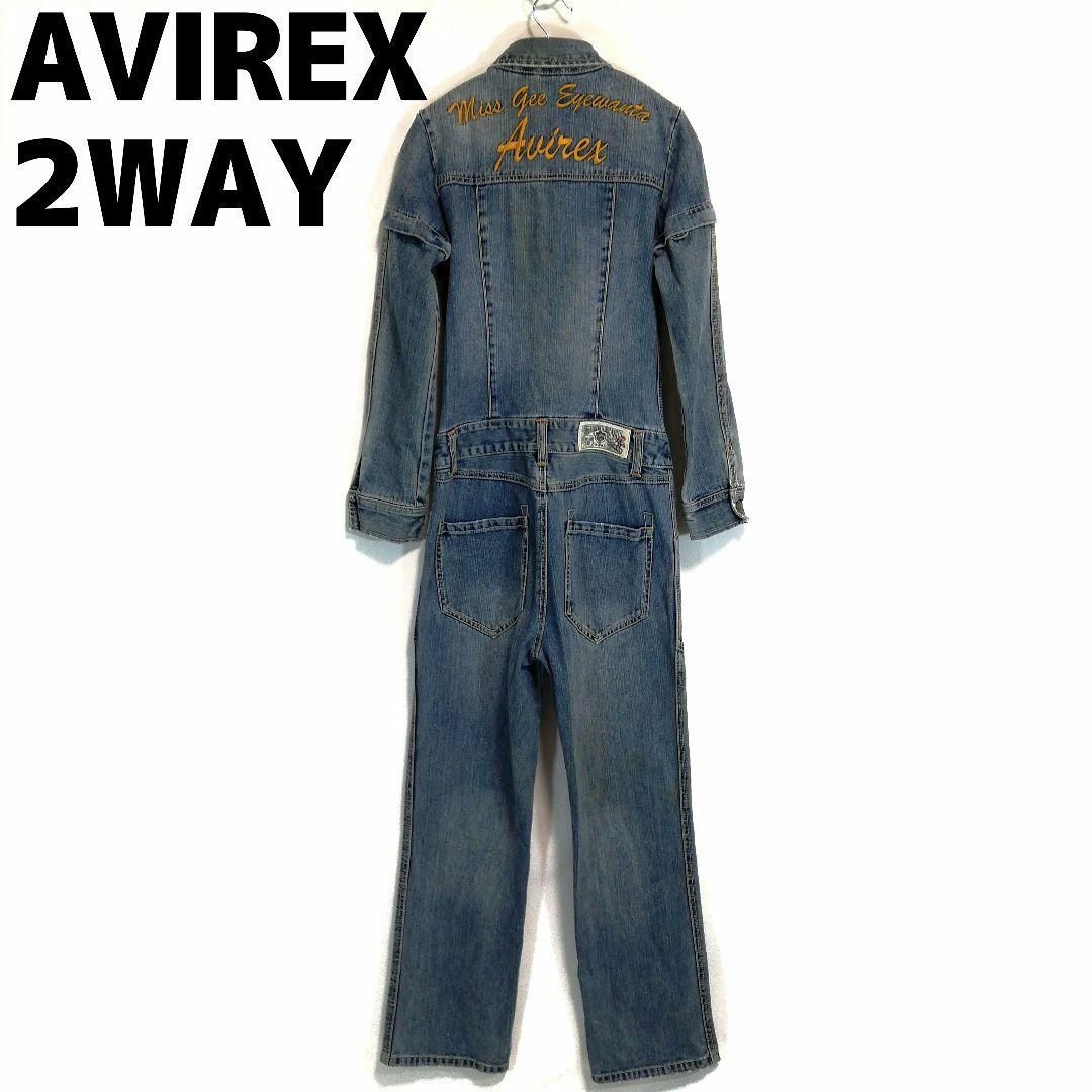 AVIREX - AVIREX レディース 2WAY オールインワン つなぎ デニム 半袖