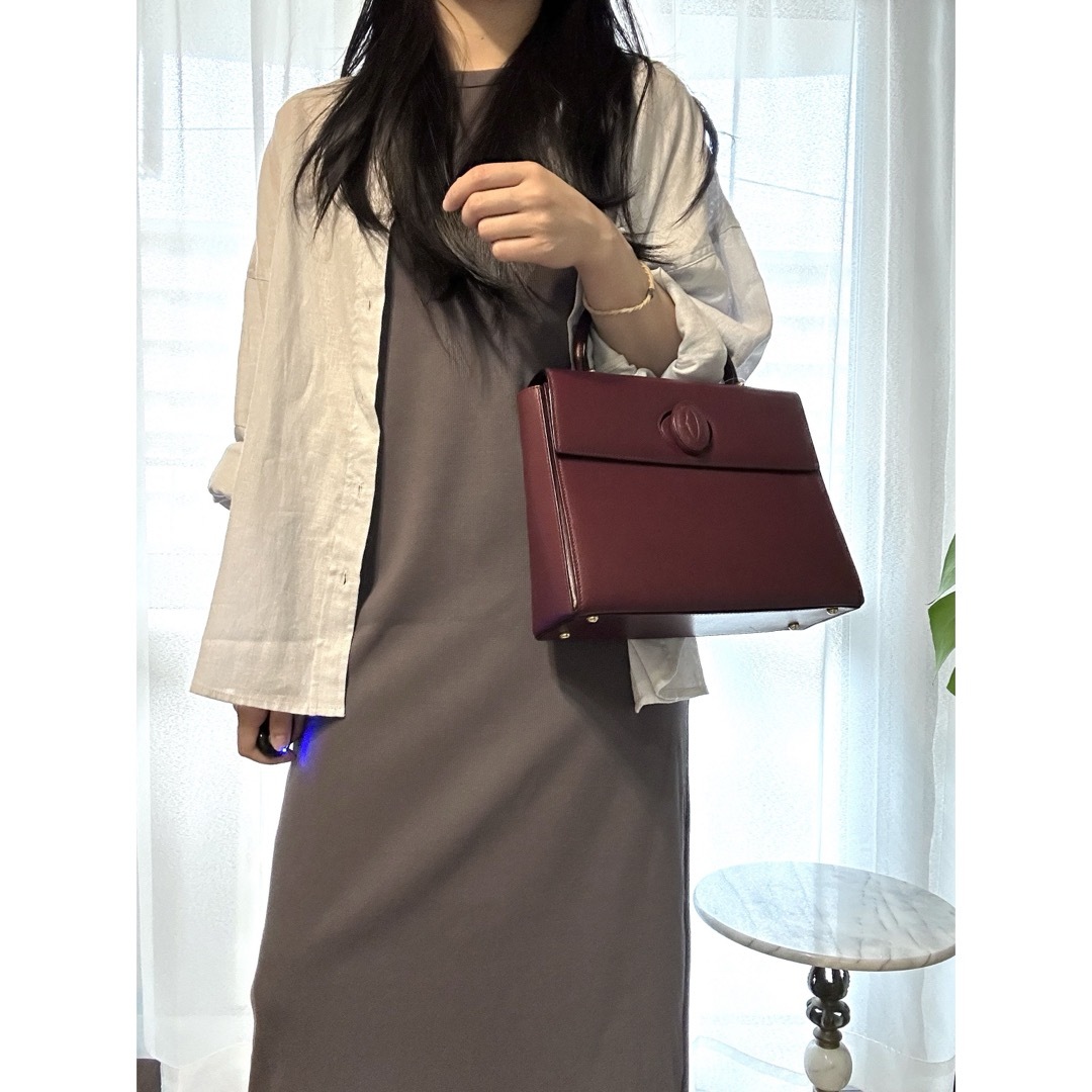 Cartier - 美品 カルティエ レザー ハンドバッグ ターンロック