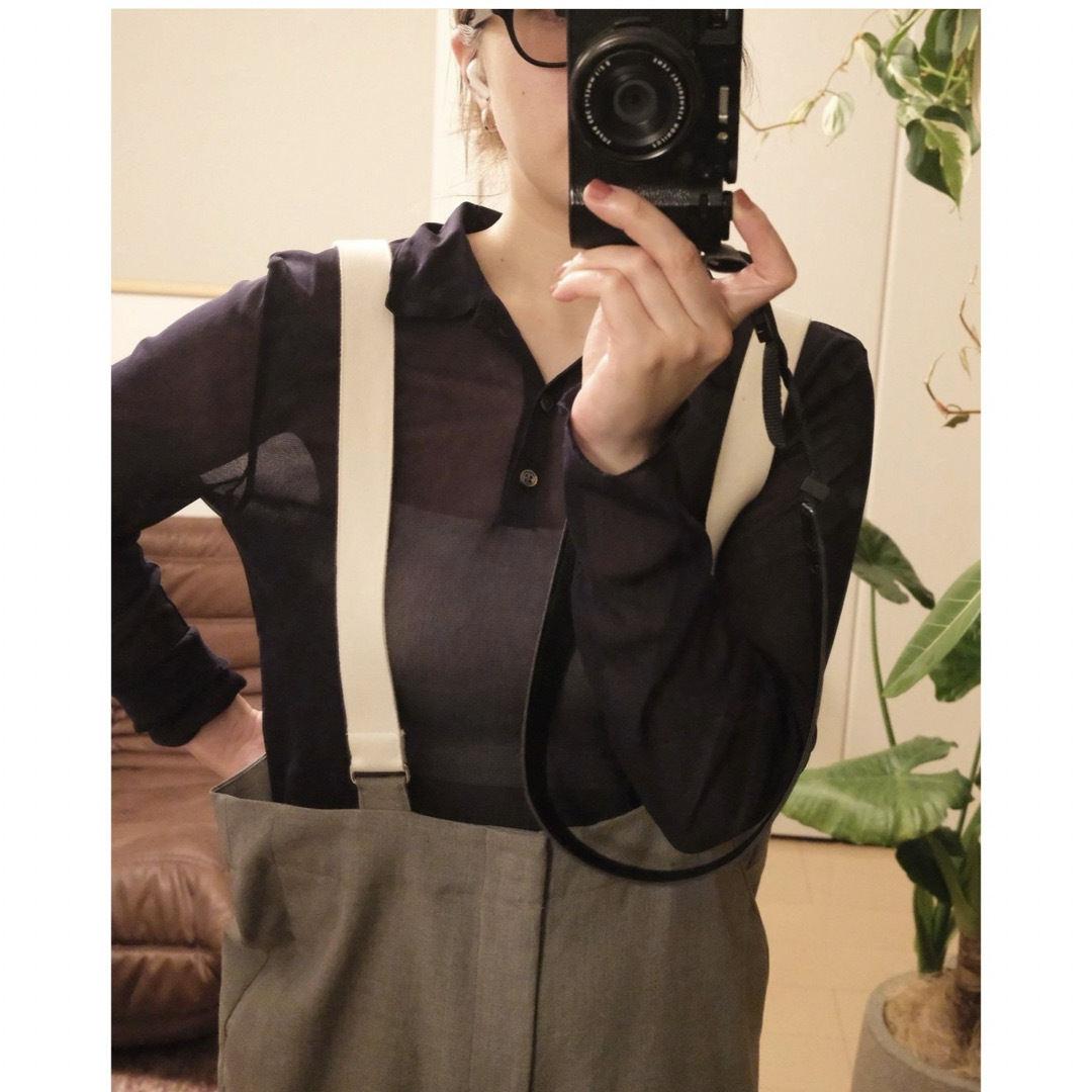 6 (ROKU) - 6(ROKU) ナイロン チュール シャツ プルオーバー ネイビー