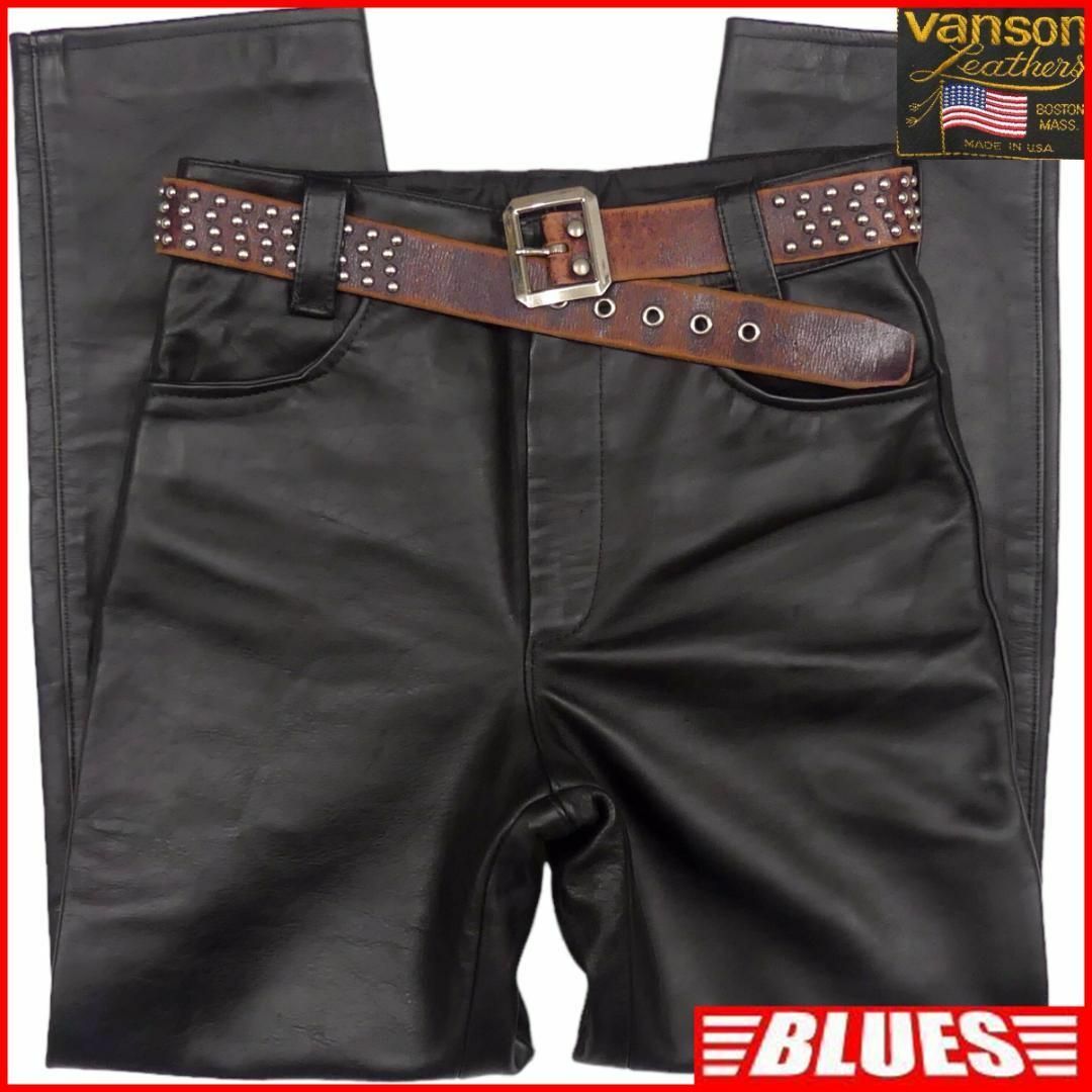 VANSON - VANSON バンソン レザーパンツ 本革 W32 ストレート HH9608の