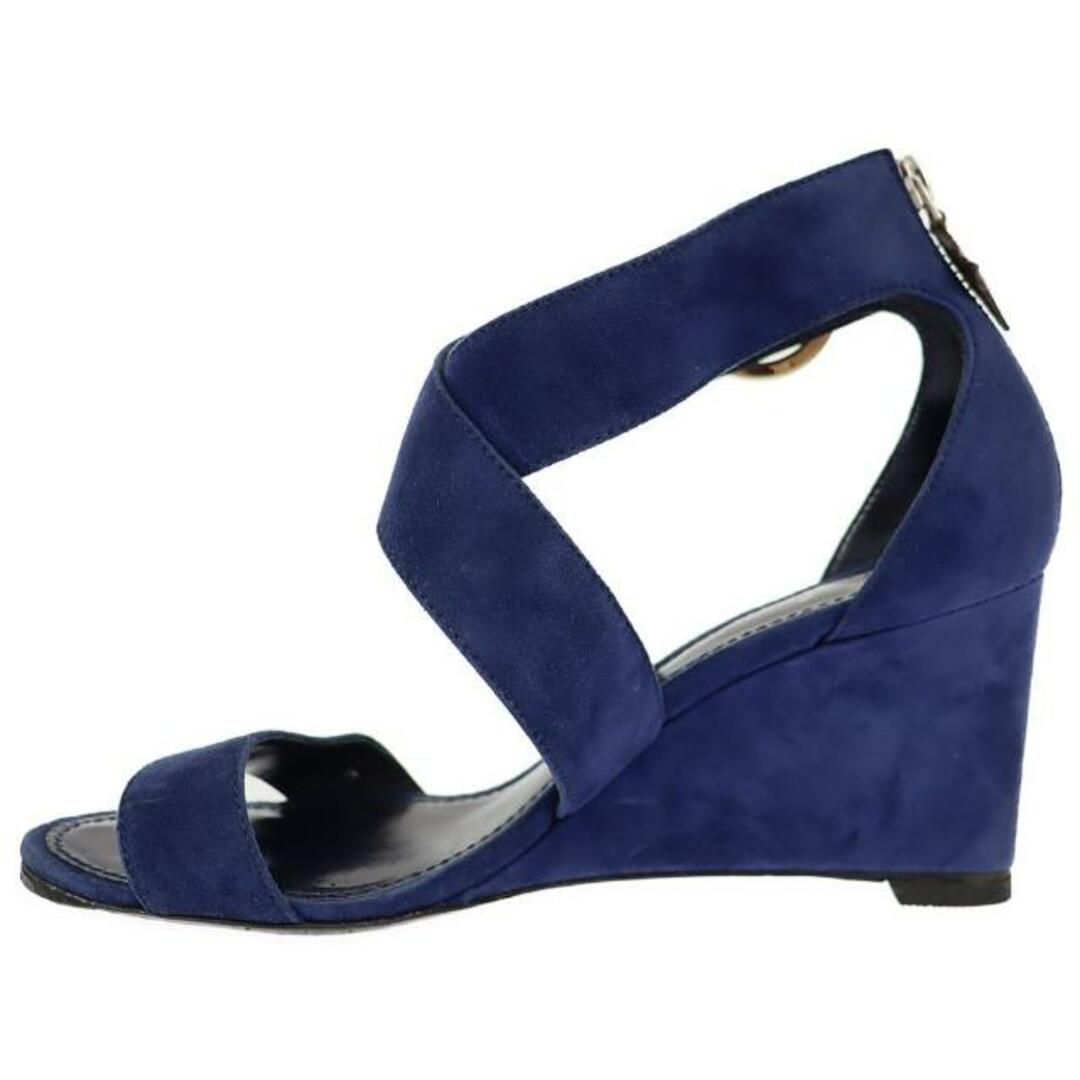 ルイヴィトン LVサークル スエード ビジュー23.5cm ネイビー サンダル