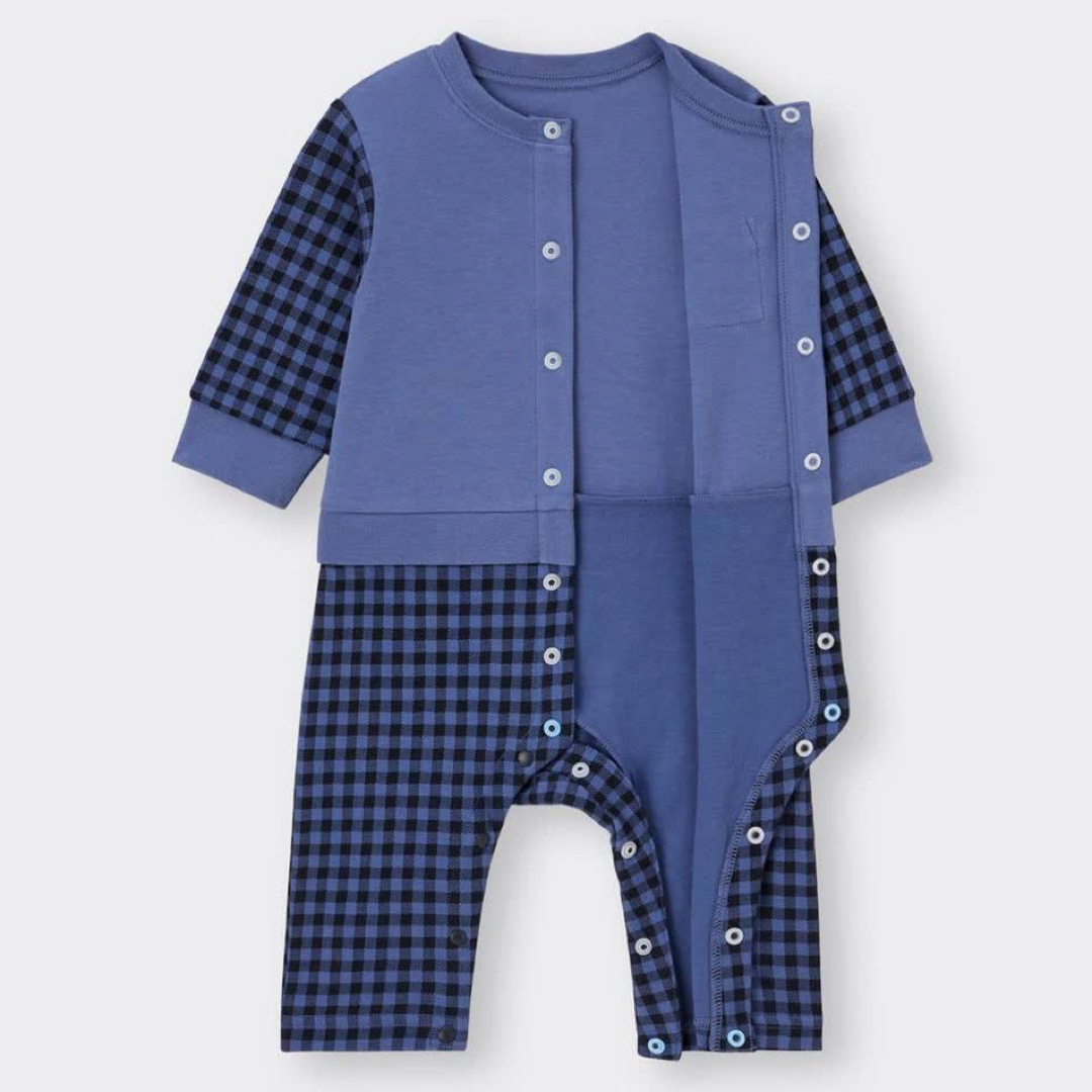 新品】ギンガムチェック 長袖カバーオールfamilia 70 新品】ギンガム