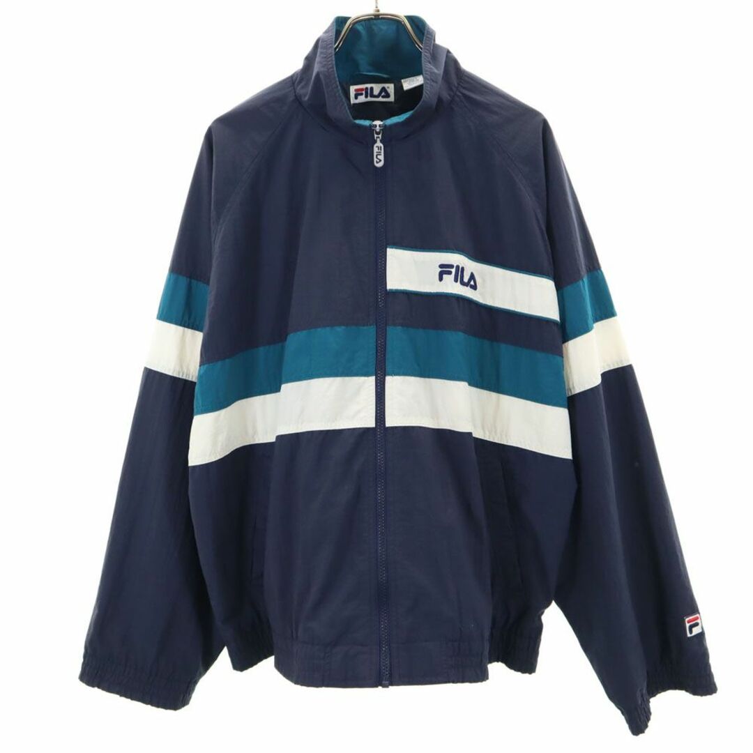 FILA - フィラ 90s オールド ナイロンジャケット L ネイビー FILA