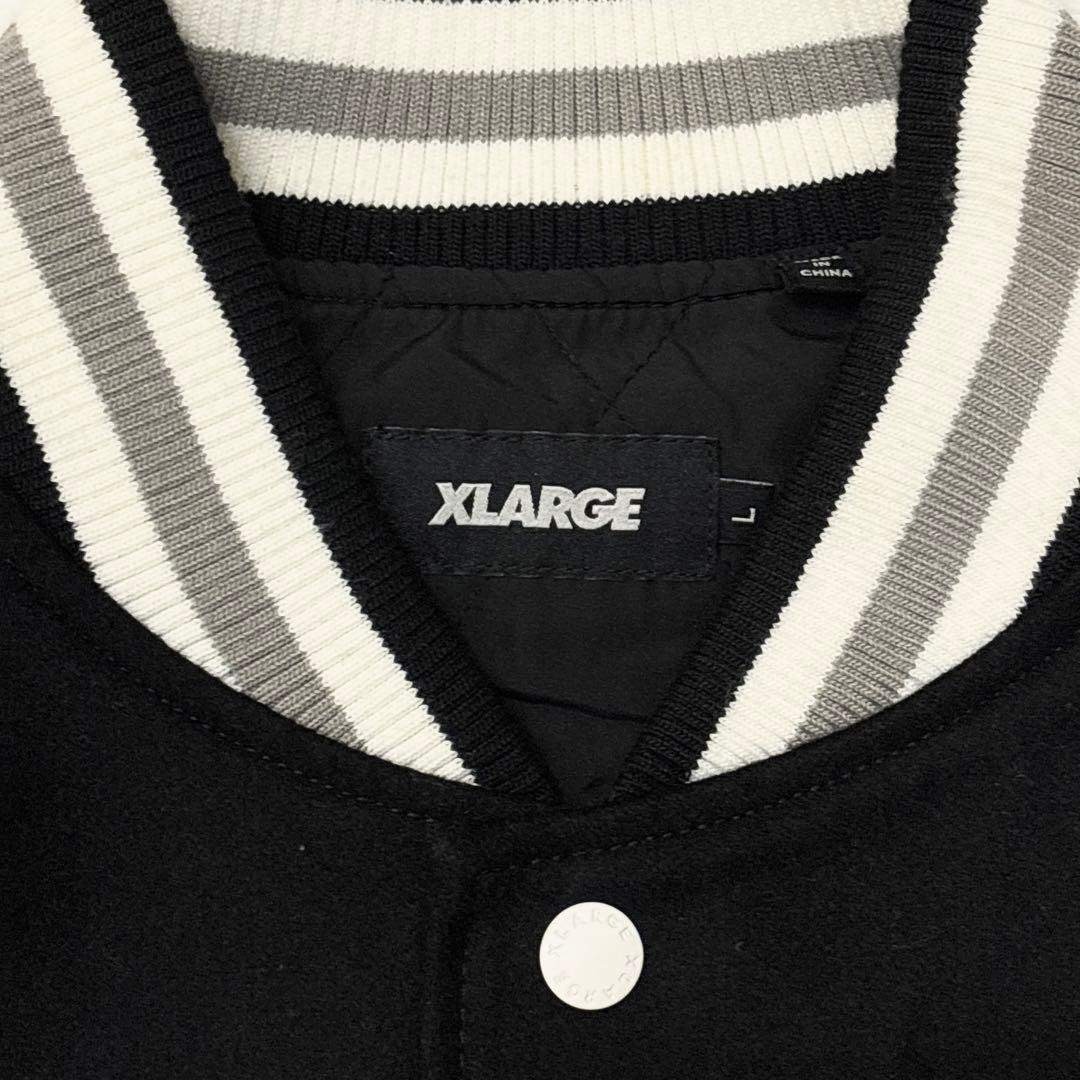 XLARGE - 美品 XLARGE スタジャン ワッペンロゴ ジップアップ Lサイズ