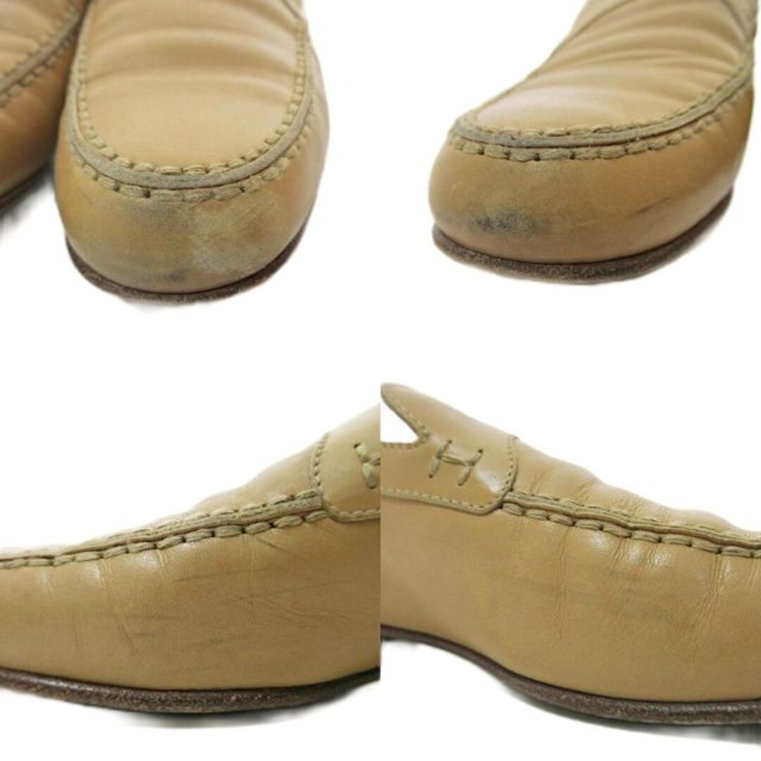 エルメス Hロゴステッチ オールレザー ローファー 37 23.5cm