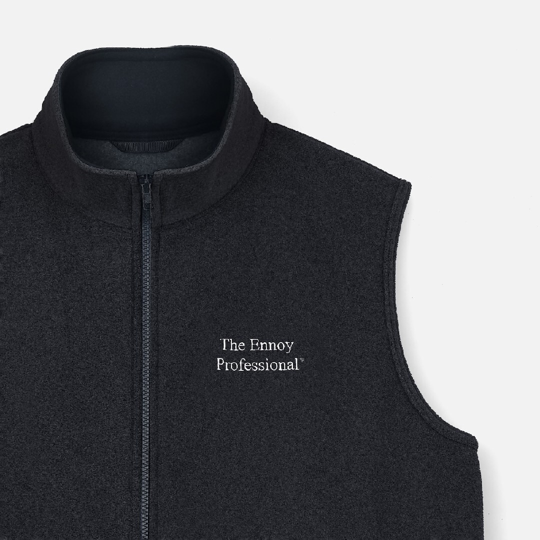 トップス ennoy PROFESSIONAL FLEECE VEST BLACK The Ennoy