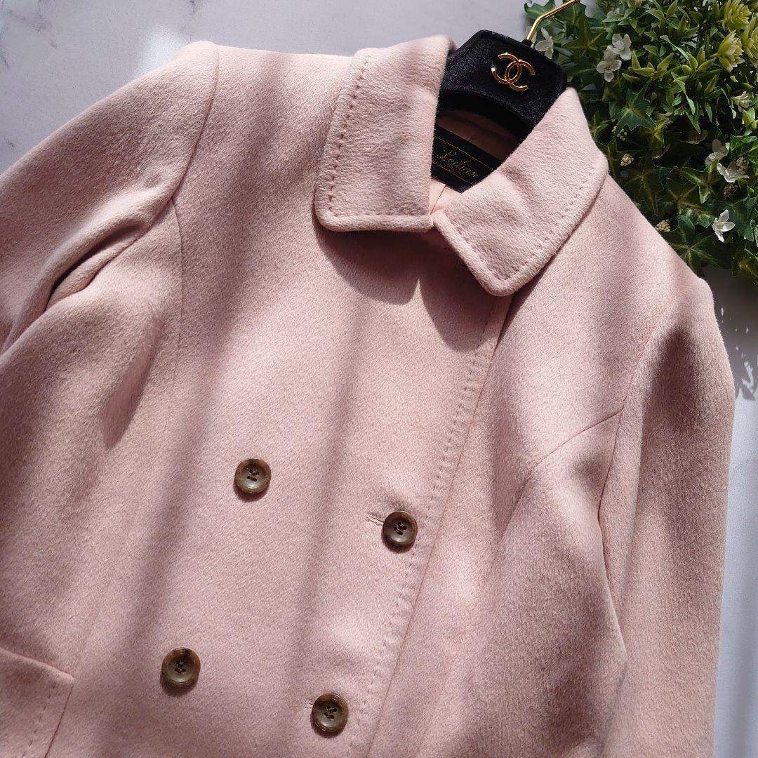 leilian - レリアン アンゴラ100％ ピンク ピーコート サイズ9 M相当