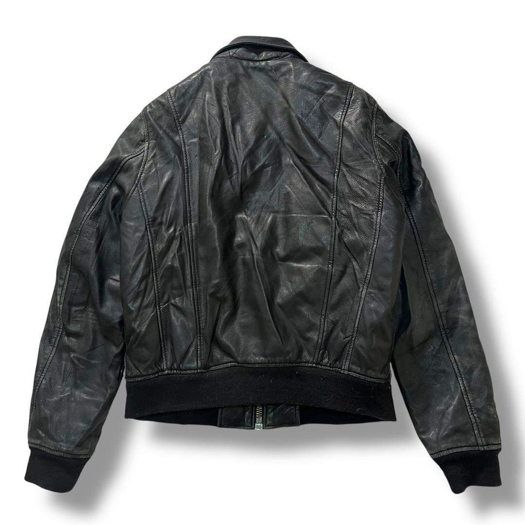 Schott ボンバージャケット レディース ラムレザー M 黒 古着 00s