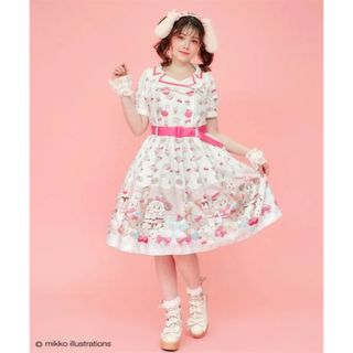 axes femme - アクシーズファム ポエティック 襟付きワンピース 赤系の