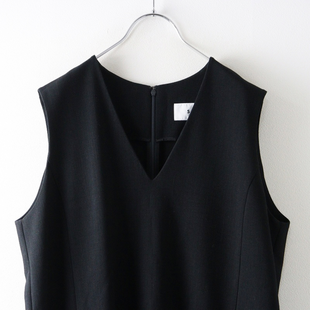 美品 ソージュ SOEJU ウールライクジャンパースカート L＼ブラック