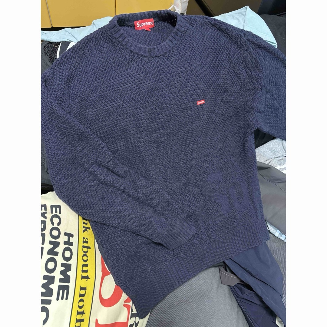 Supreme - supreme small box logo ニット セーター ネイビーの通販 by