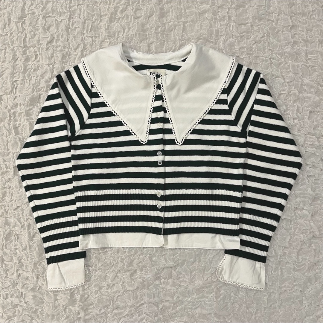 新品未使用】Bibiy. ボーダー長袖カーディガンの通販 by moshiii♪｜ラクマ