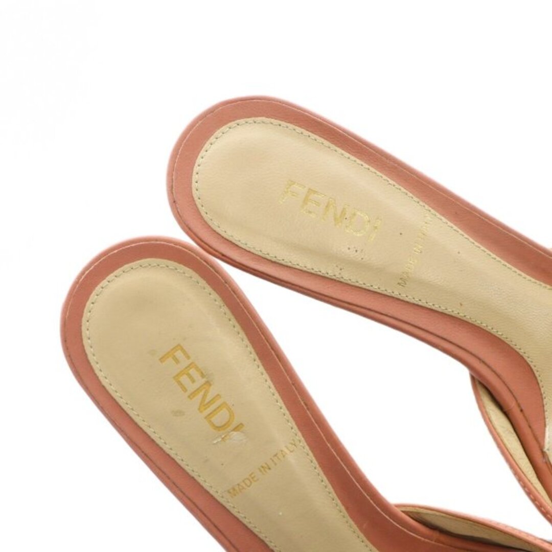 FENDI - フェンディ ミュール サンダル レザー ズッカ柄 ロゴ オープン