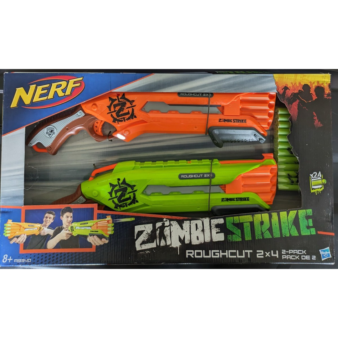 NERF - ナーフ ゾンビストライク ラフカット 2X4 オレンジ グリーン 2
