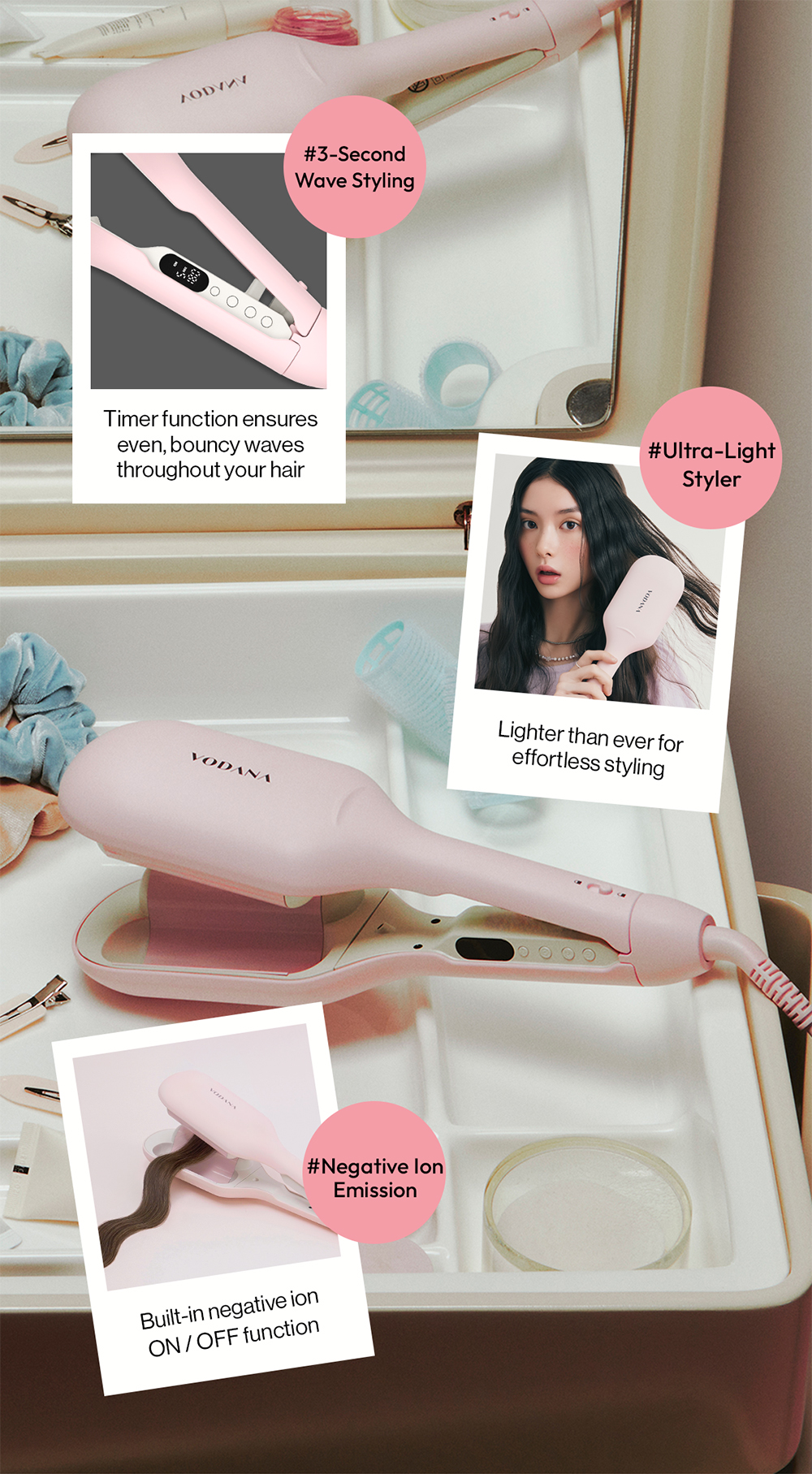 MUSINSA公式 | VODANA グロー ウェーブ カールアイロン 40mm