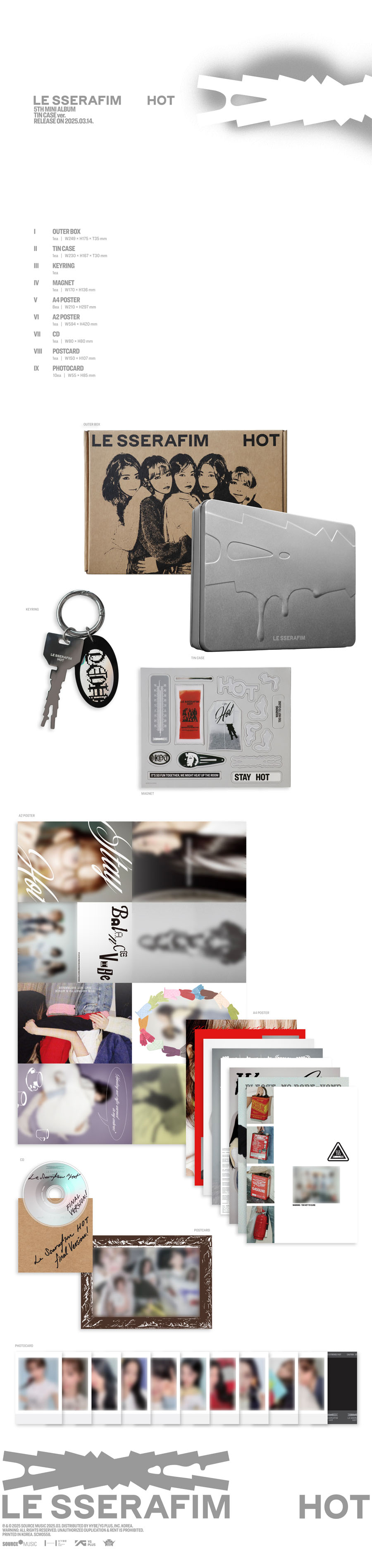 LE SSERAFIM 5thミニアルバム 'HOT'《HMV限定特典：ステッカー(6種