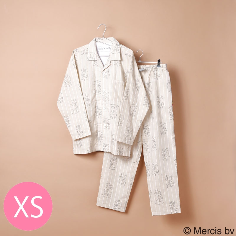 おやすミッフィーちゃんパジャマ（ベージュ×アイボリー）XS