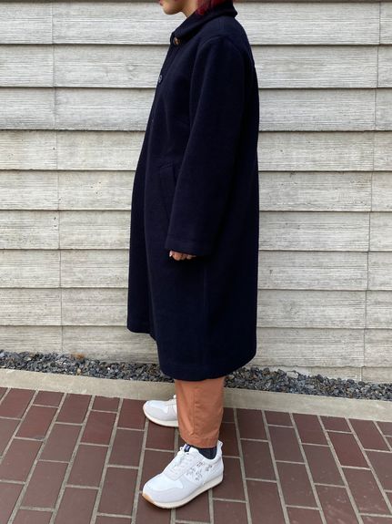 フラワー刺繍ボタン スライバーコート（ウールコート）｜SUPER HAKKA