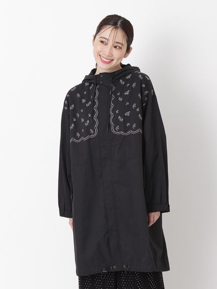 コットンナイロンツイル スプリンクルフラワー刺繍コート（マウンテン