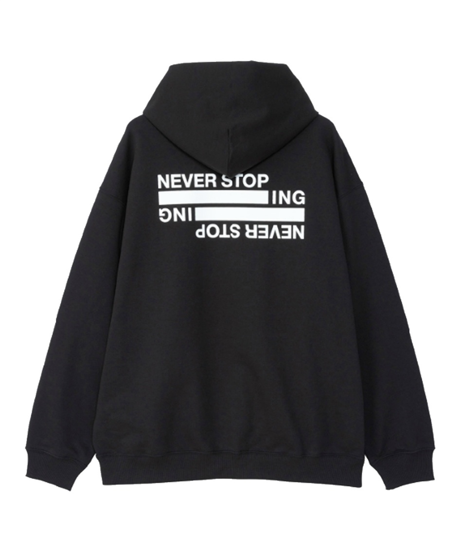 スウェットパーカー NEVER STOP ING Hoodie ネバーストップ
