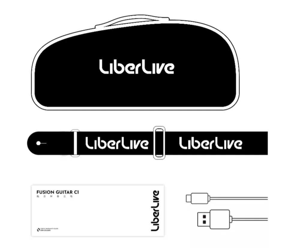 LiberLive C1 Stringless Foldable Smart Travel Guitar Fusion