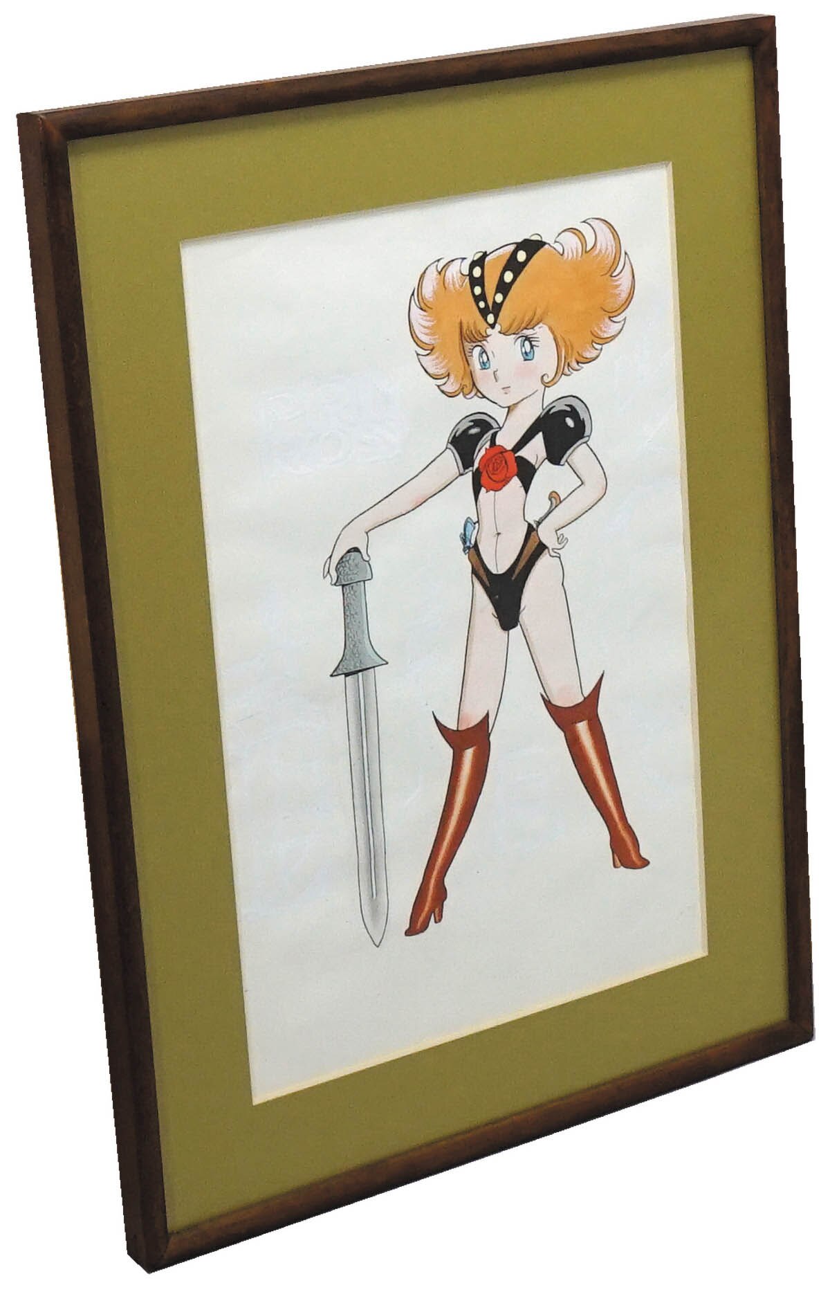 手塚治虫 手描きイラスト入りサイン色紙（プライム・ローズ） 手塚治虫