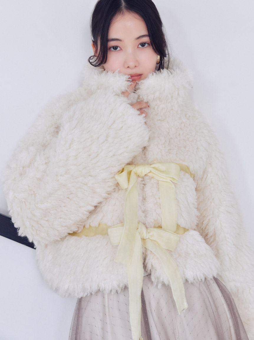 Sustainableリボンボアショートコート(コート)｜アウター｜SNIDEL