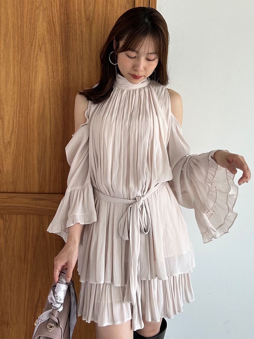 コールドショルダーセットアップ(マキシ・ロングワンピース