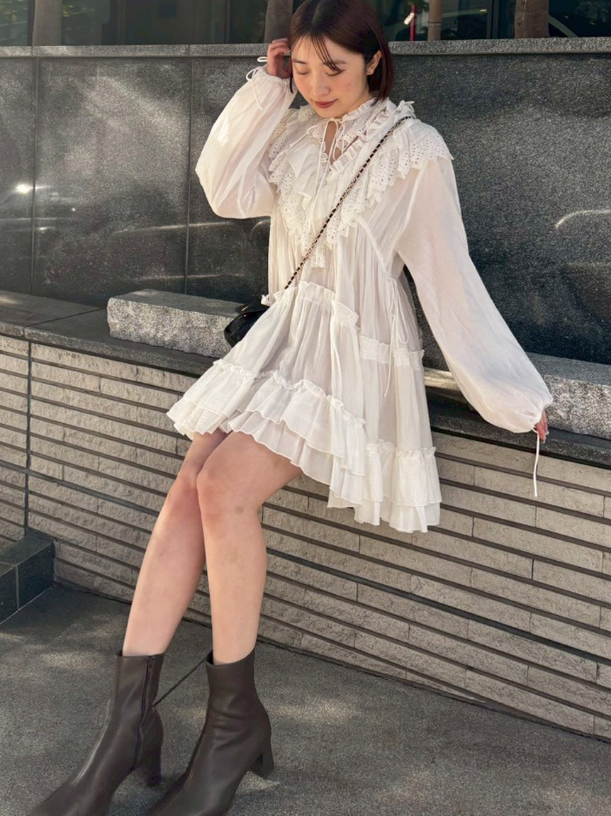 コットンレースBOHOチュニック(シャツ・ブラウス)｜トップス｜SNIDEL