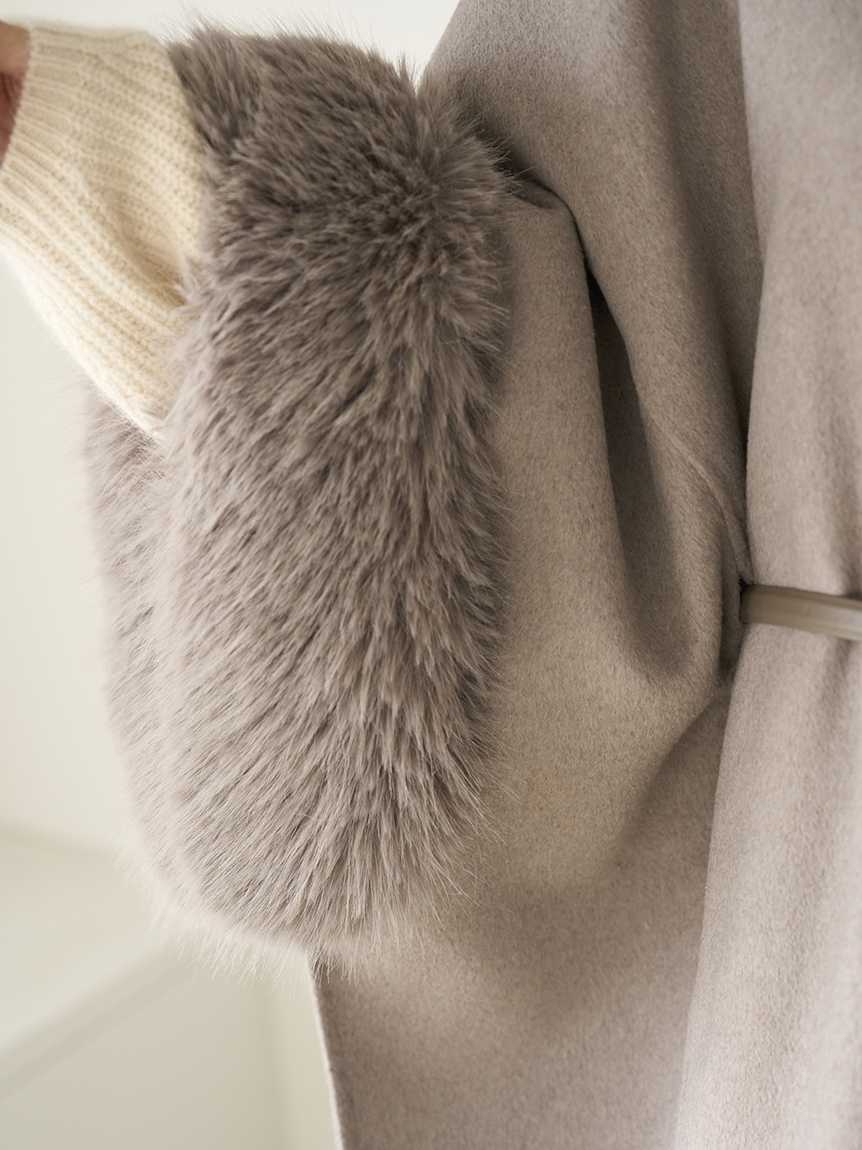 ファー付きミドルケープコート(コート)｜アウター｜SNIDEL(スナイデル