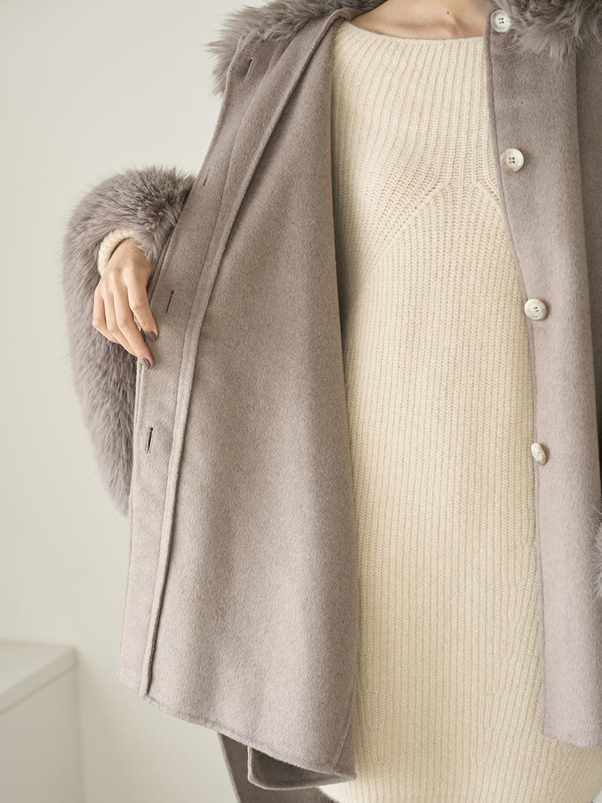 ファー付きミドルケープコート(コート)｜アウター｜SNIDEL(スナイデル