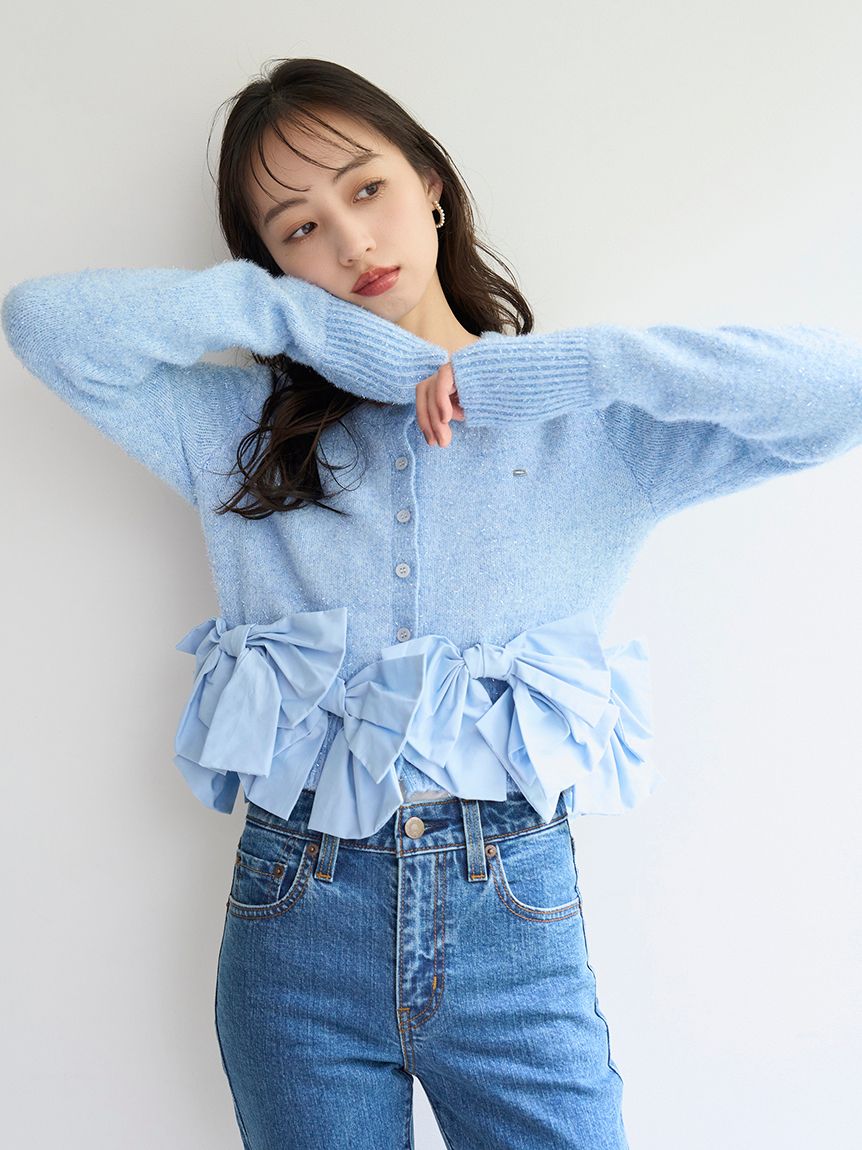 リボンモチーフカーディガン(ニット)｜トップス｜SNIDEL(スナイデル)の