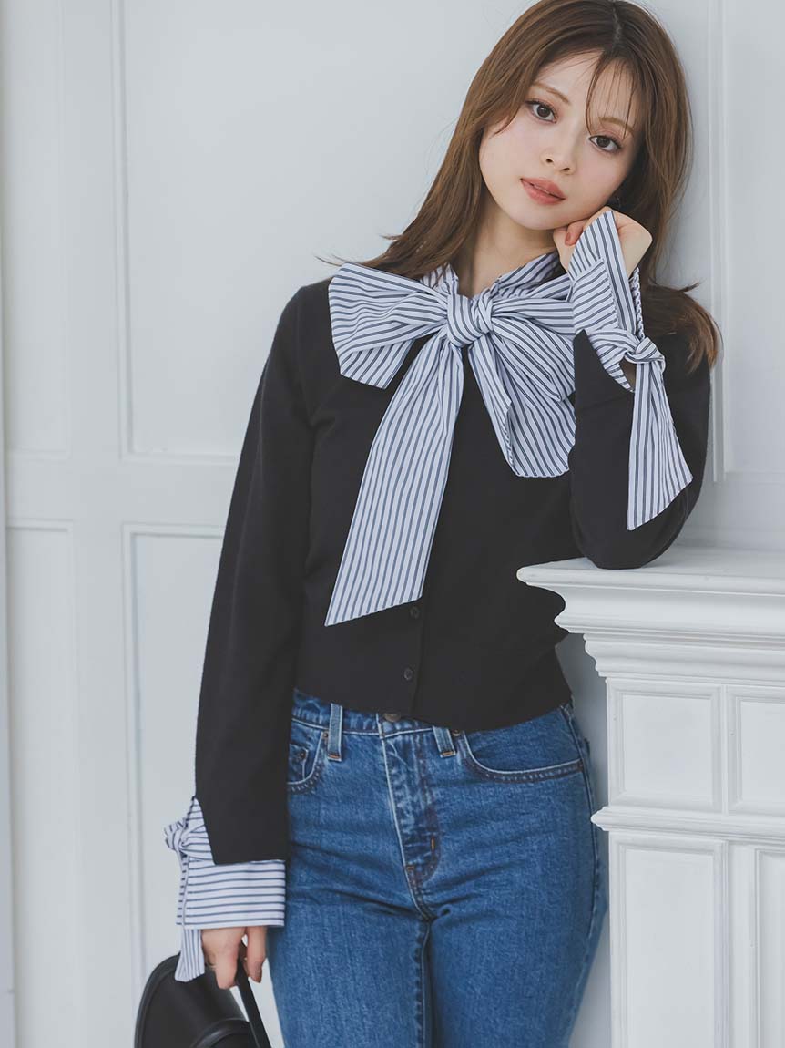 ボウタイドッキングニットプルオーバー(ニット)｜トップス｜SNIDEL